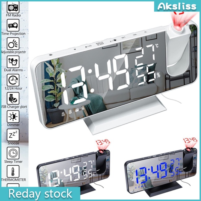 Đồng Hồ Báo Thức Kỹ Thuật Số AKS 7.5 "Led 180 Độ Điều Chỉnh Độ Sáng Kiêm Đài Fm Có Chức Năng Hẹn Giờ