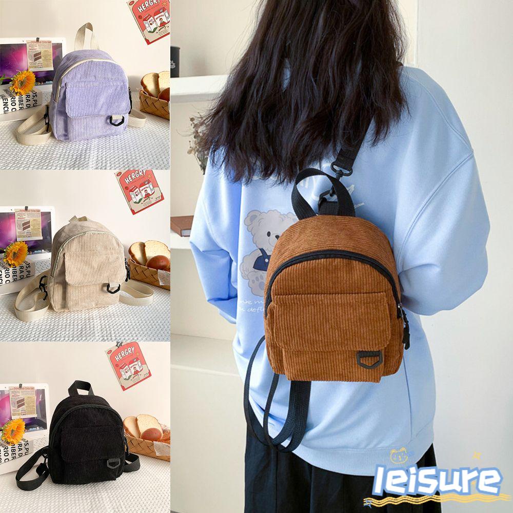 Ba Lô Du Lịch Mini Vải Nhung Kiểu Dáng Đơn Giản Thời Trang