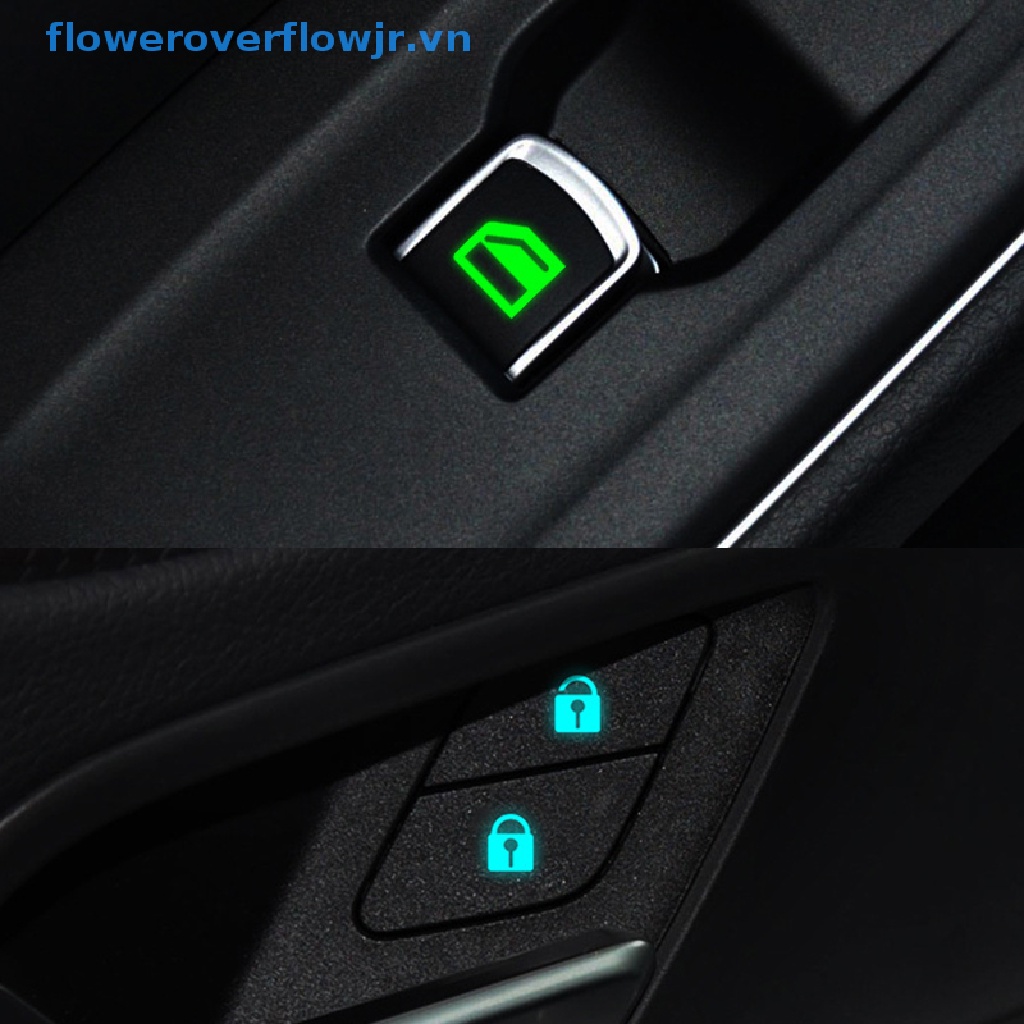 Miếng Dán Nút Công Tắc Điều Khiển Cửa Sổ Họa Tiết Dạ Quang Phát Sáng Ban Đêm Cho Xe Hơi