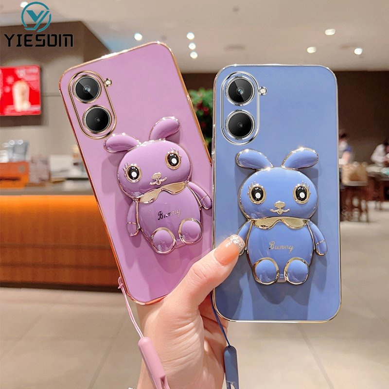 Ốp Điện Thoại Silicone Mềm Chống Sốc Có Giá Đứng Hình Thỏ Cho Realme 10 9 Pro Plus 5G 8 8 Pro 4G