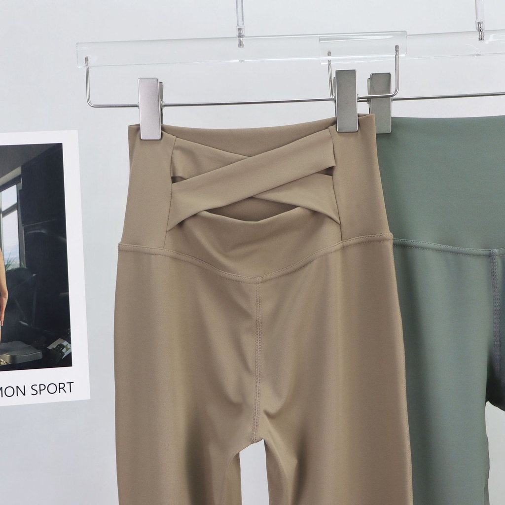 Quần Thể Thao Lưng Cao Ống Loe Thời Trang Tập Yoga