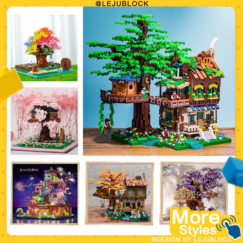 【LEJUBLOCK】khối nhà trên cây đồ chơi cho trẻ em nano block hoa anh đào đồ chơi cho bé gái Món quà sinh nhật mô hình kiến trúc Trò chơi lắp hình Biệt thự bó hoa BÚP BÊ hoa nhân vật tặng bạn gái phát phần thưởng