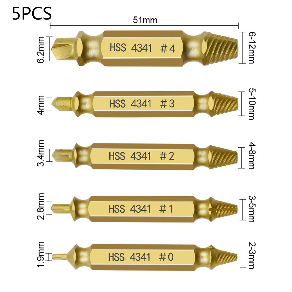 5 Bộ Dụng Cụ Tháo Răng Hai Đầu Tốc Độ Cao Bằng Thép 4341