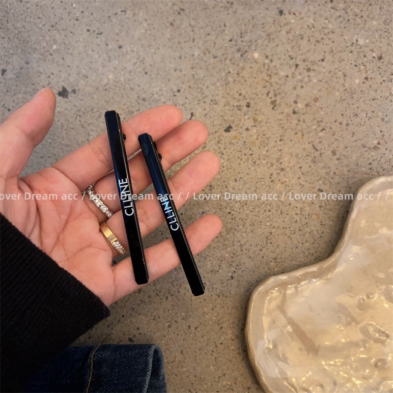 Kẹp Tóc Mỏ Vịt Phẳng Bằng Kim Loại In Chữ Đơn Giản Độc Đáo Thời Trang Âu Mỹ