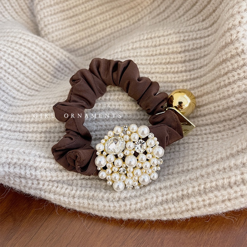 Dây Cột Tóc Đính Đá Ngọc Trai Phong Cách Mới Đơn Giản Thời Trang Xuân Hè Cho Nữ