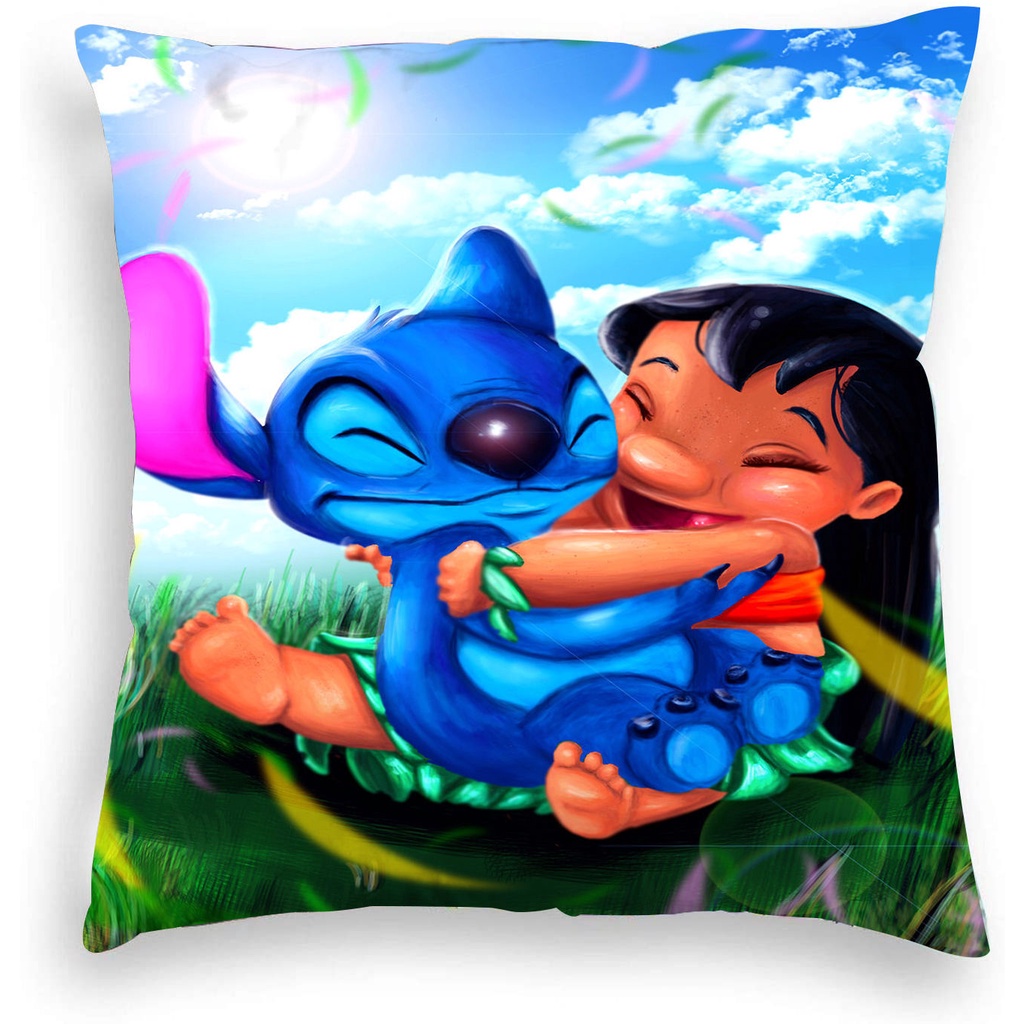 Vỏ Gối 45 * 45cm 45 * 45cm In Họa Tiết Hoạt Hình Stitch Đáng Yêu Trang Trí Nội Thất