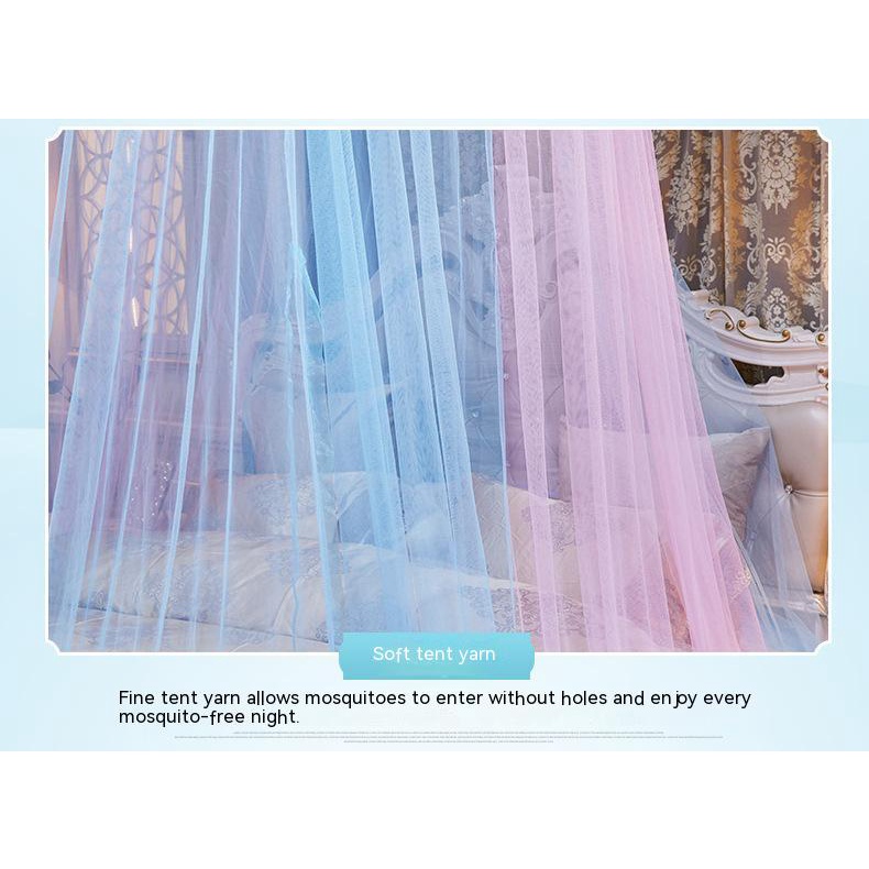 Màn Ngủ Chống Muỗi Phong Cách Châu Âu Sang Trọng công chúa mái vòm lưới chống muỗi Hộ gia đình cao cấp mái vòm lưới chống muỗi mã hóa sợi siêu mềm sàn phòng ngủ phong cách công chúa trần giường đơn giường đôi lắp đặt đơn giản