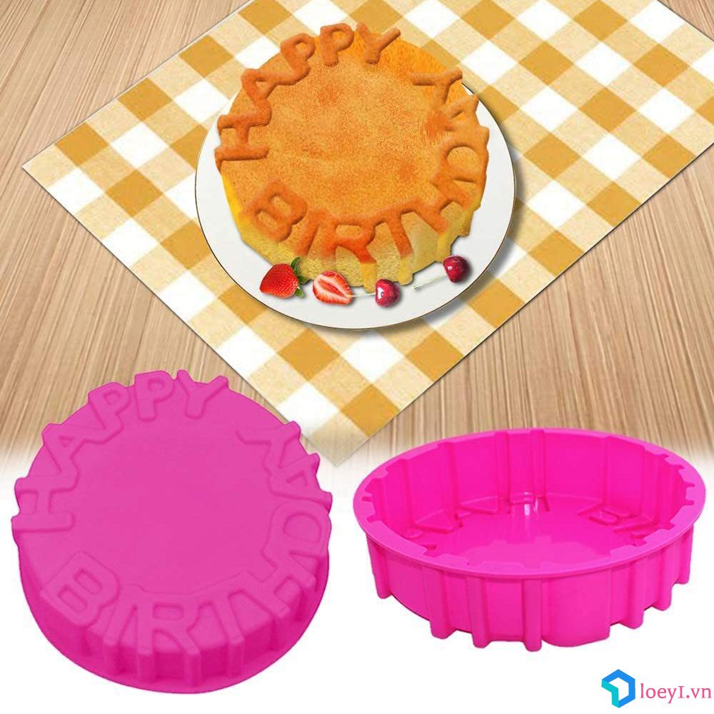 Khuôn Làm Bánh Xà Phòng Bánh Pudding Thạch Kem Bánh Sinh Nhật Hình Tròn Bằng Silicon LOEY1