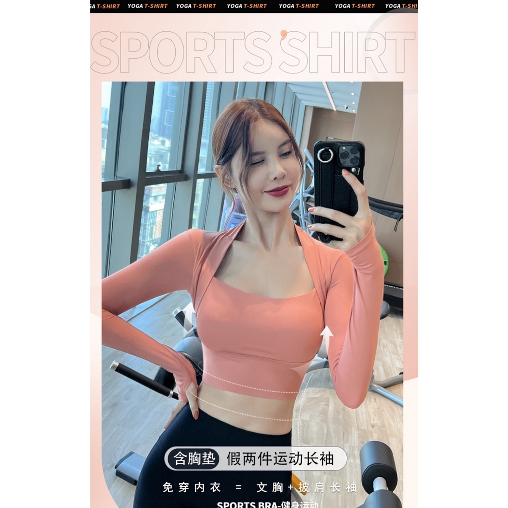 Áo Thun Tập Thể Thao Co Giãn Có Đệm Ngực Mới Dành Cho Nữ