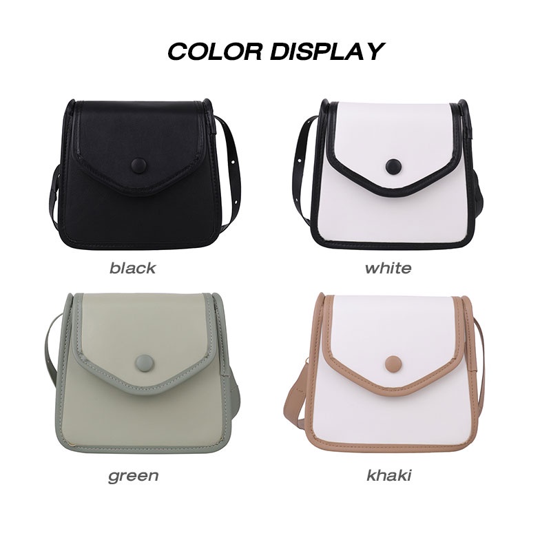 AlphaZ Túi Đeo Chéo Hình Vuông Nhỏ Bằng Da PU Màu Tương Phản Chất Lượng Cao Thời Trang Ins Đơn Giản Dễ Phối Đồ Công Sở
