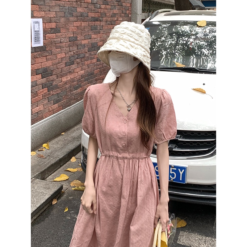 Đầm SUXI tay ngắn phong cách Hàn Quốc thời trang mùa hè cho nữ