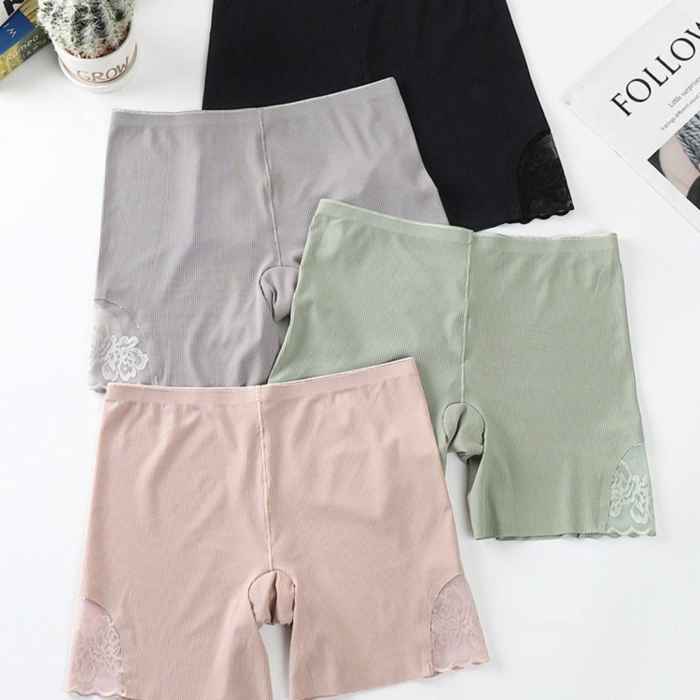 Quần Lót An Toàn Bằng Lụa Lạnh Lưng Cao Thoải Mái Không Để Lại Dấu Vết Plus Size Cho Nữ