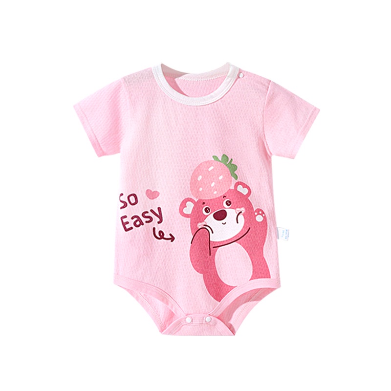 Bodysuit cộc tay cho bé trai bé gái sơ sinh mùa hè mỏng mát, họa tiết dễ thương