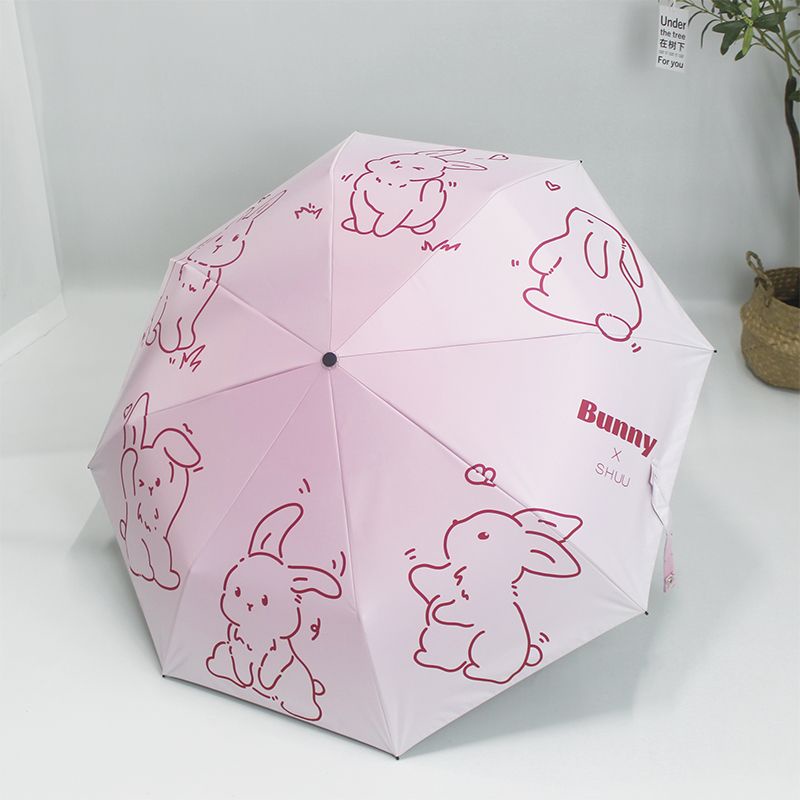 Dù Gấp Tự Động Bằng Vinyl Chống Mưa Nắng Màu Gradient Dành Cho Nữ