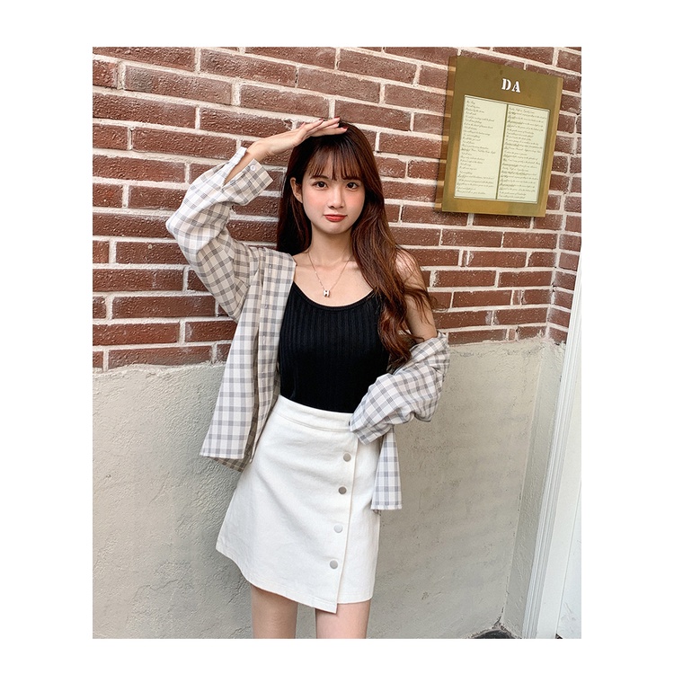 Áo tanktop SUXI dệt kim thiết kế tối giản thời trang mùa hè cho nữ