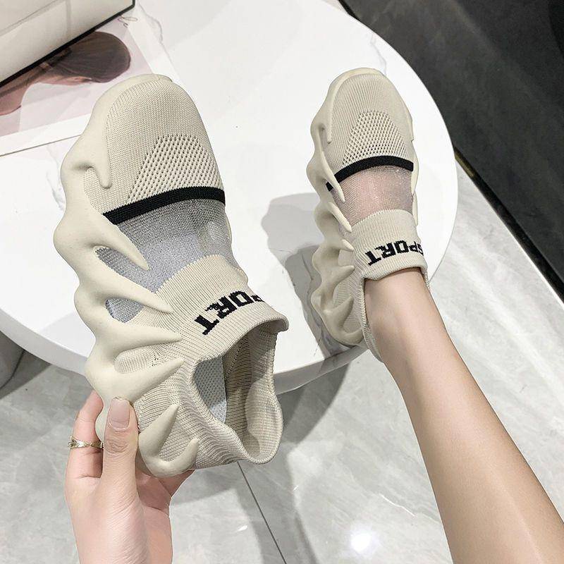 Giày thể thao nữ mới nhất Hàn Quốc Breathable Fitness Lazy Cover Foot Women's Tide 2022 Mùa hè
