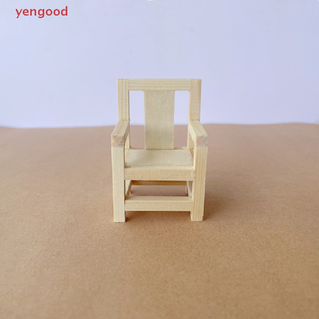 (YGD) 1:12 Dollhouse Miniature Chair Armchair Stool Furniture Model Decor Toy Doll House Accessories Kids Pretend Play Toys
