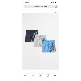 Sét 3 quần đùi cotton siêu nhân bé trai marvel HM auth sale