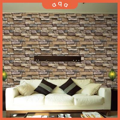 Decal giấy dán tường gạch xám trắng đen.aqa