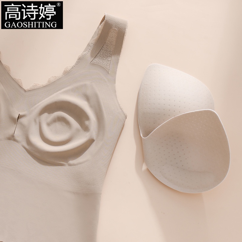 Áo Lót Hai Dây Dáng Dài Phối Ren Mỏng Liền Mạch Có Đệm Ngực Cho Nữ Mặc Trong Mùa Xuân Hè