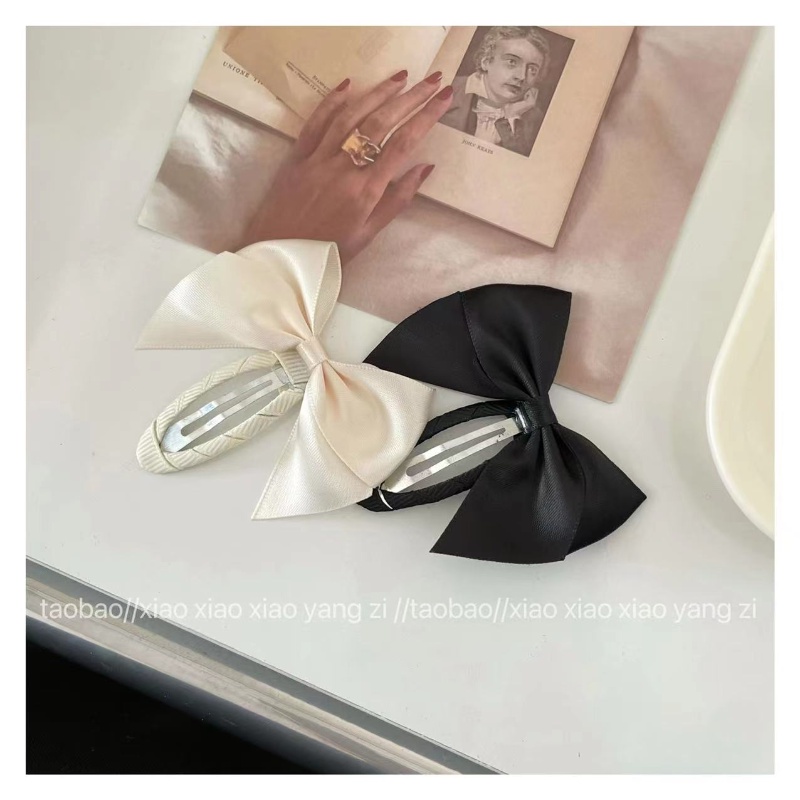 (MớI) Kẹp TóC HìNh Nơ Satin MàU Trơn Đơn GiảN [1 CáI
