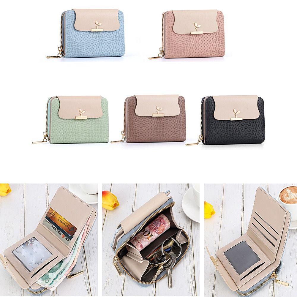 Ví Cầm Tay Thương Hiệu Thiết Kế Chiếc Lá Có Khóa Kẹp Dành Cho Bạn Nữ
