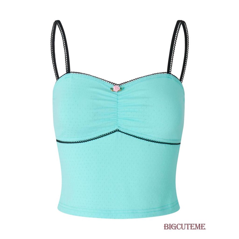 [] - Áo Hai Dây Mỏng Ghép Vải Hoa Thời Trang Mùa Hè Cho Nữ