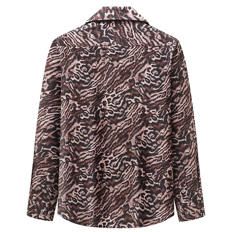 Áo Sơ Mi Tay Dài Oversize Họa Tiết Da Báo / Ngựa Vằn Kích Thước 60-175KG PLUS