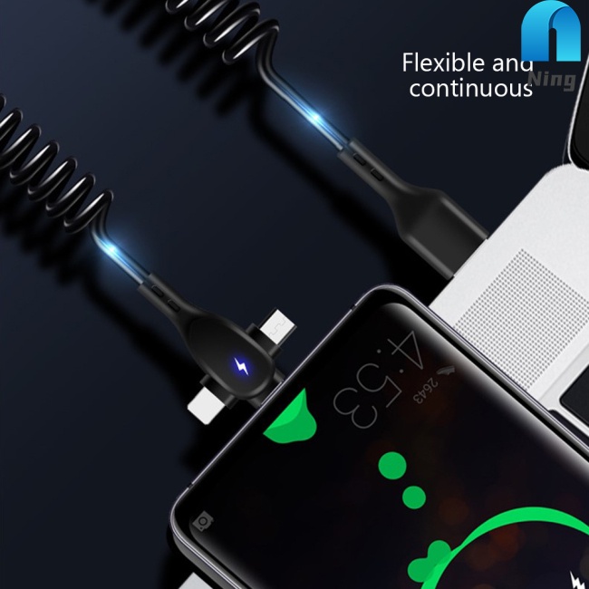 Cáp Sạc Nhanh Usb 6a 66w 3 Trong 1 Chuyên Dụng Cho Ios Android Type-c