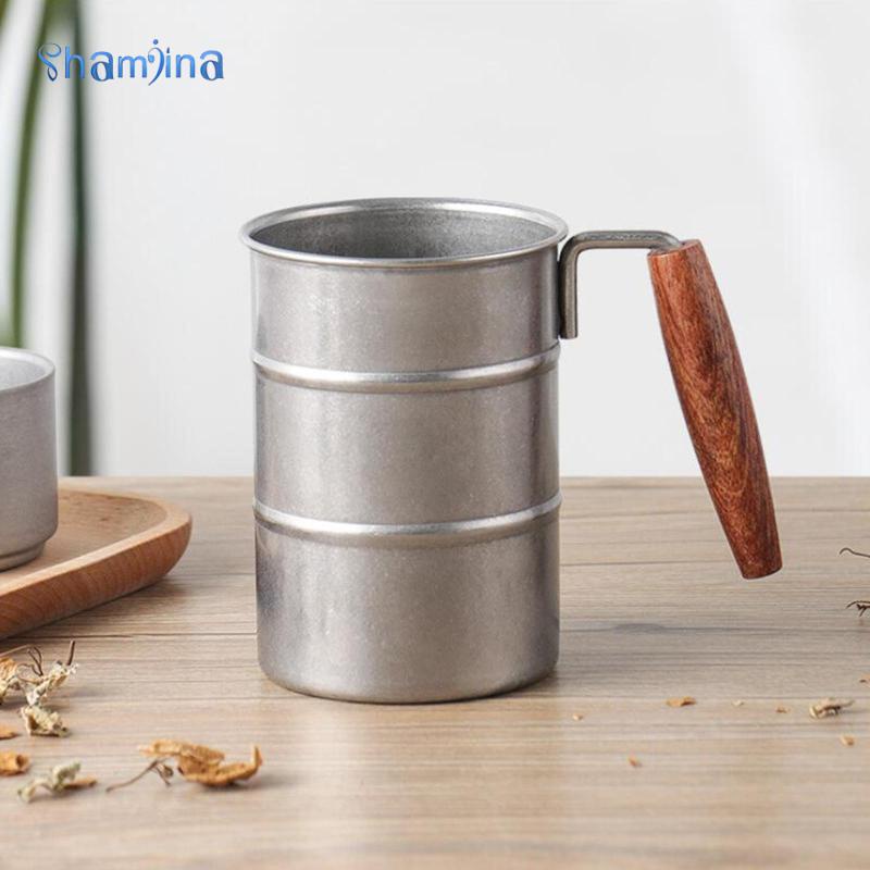Shamjina Cốc uống nước bằng thép không gỉ 304 marco 370ml phong cách retro cổ điển mang theo du lịch cắm trại/ngoài trời
