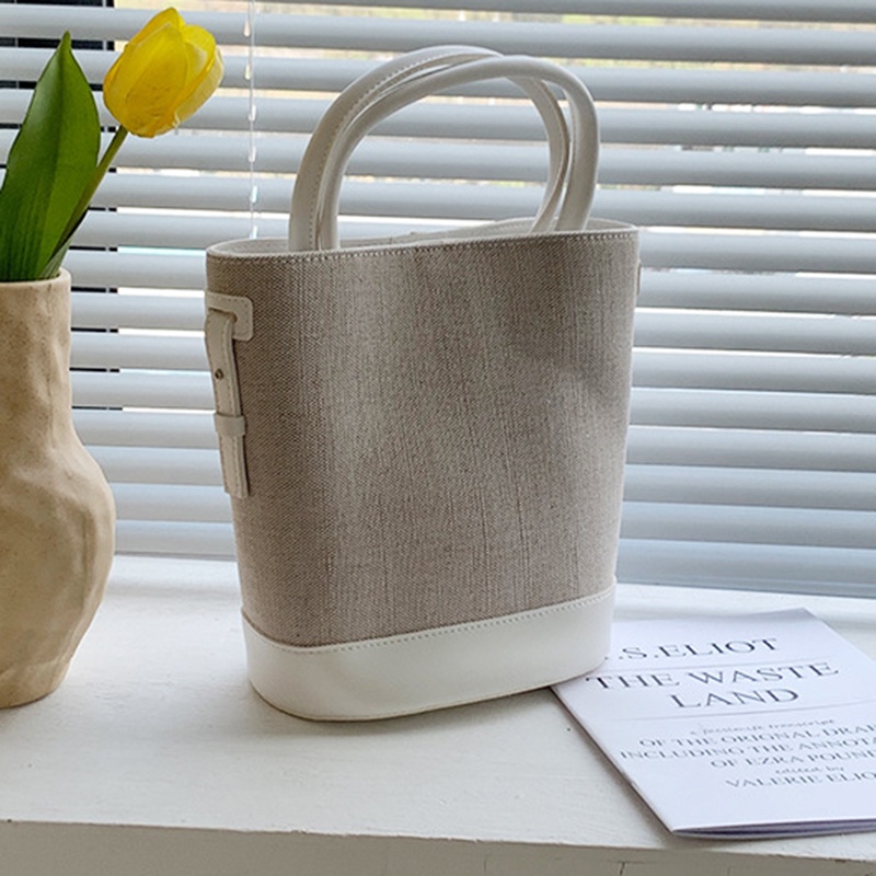 Ielgy Túi canvas Đeo Chéo Màu Sắc Tương Phản Phong Cách Đơn Giản