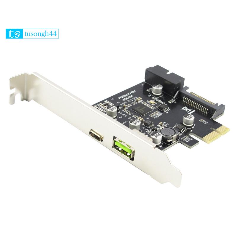 Card Mở Rộng PCI-E USB3.1 Type-C D72020 Chip 19PIN BC1.2 Sạc Nhanh Thẻ