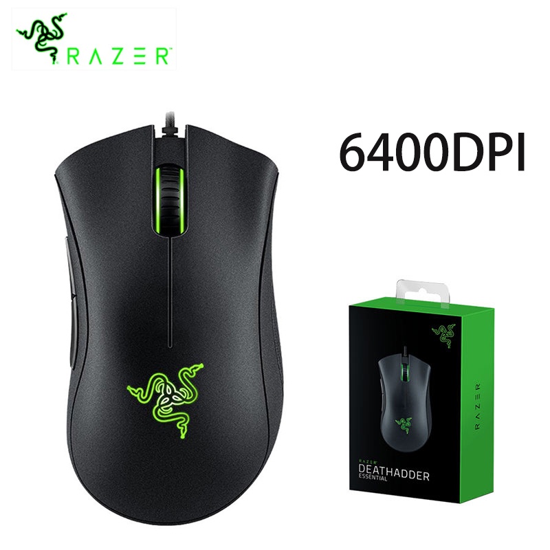 Chuột Chơi Game Razer DeathAdder Có Dây 6400 DPI Cảm Biến Quang Học - Giao Hàng Nhanh Màu Đen