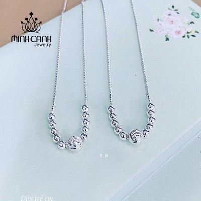 Dây Chuyền Bạc Trẻ Em Bé Gái Chuỗi Bi - Minh Canh Jewelry