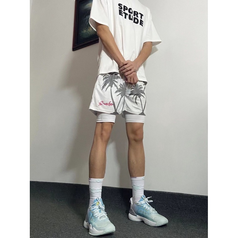 Quần Short Thể Thao Giả Hai Mảnh Thoáng Khí Mau Khô Phong Cách Đường Phố Kinetic Inaka Power