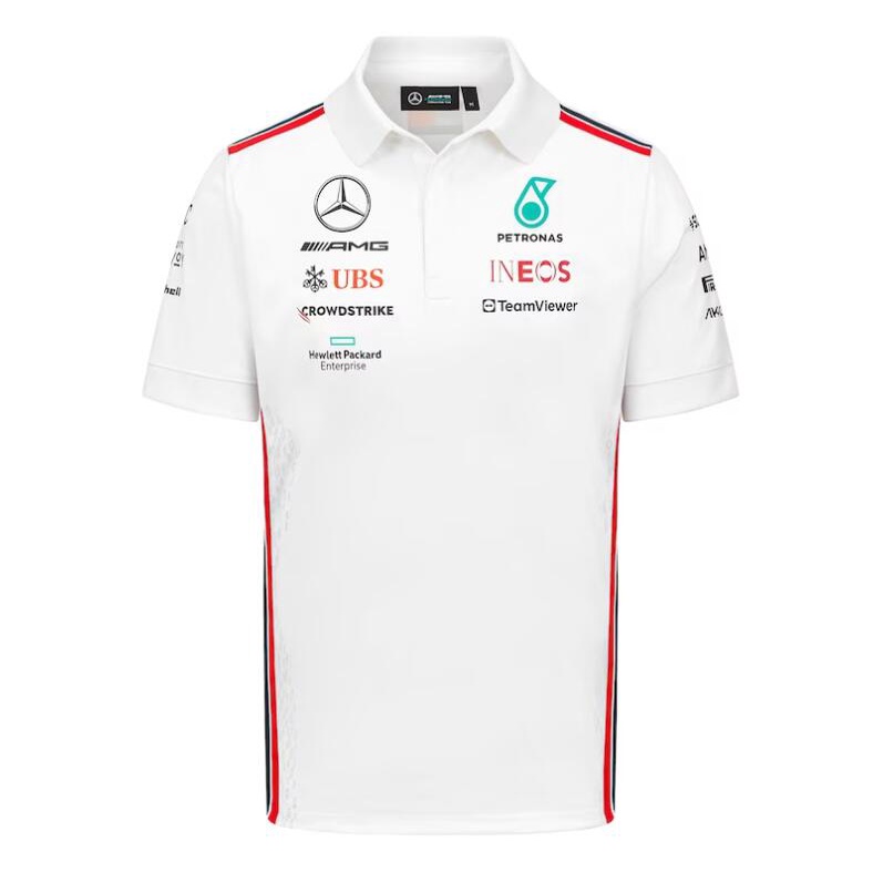 Bộ Đồ Đua Xe F1 2023 Mới Nhất + Áo polo Tay Ngắn In Logo Mercedes AMG Petronas Team + Áo Thun Tay Ngắn Mùa Hè
