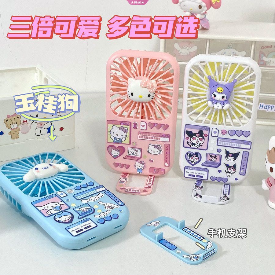 SANRIO Quạt Sạc Usb Cầm Tay Hình Hello Kitty Kuromi Cinnamoroll