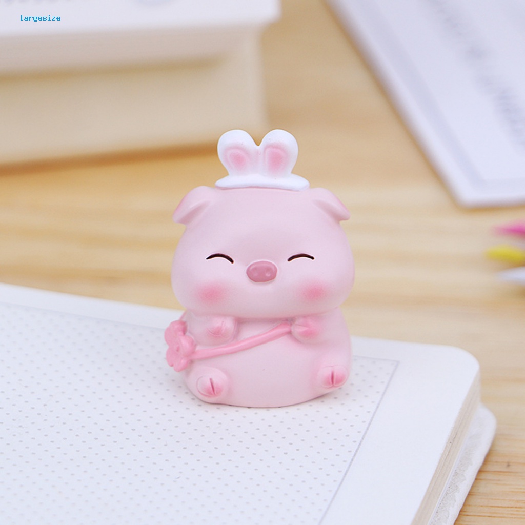 Tượng Heo Nằm Hoạt Hình Bằng Nhựa Resin Sáng Tạo Để Bàn Trang Trí