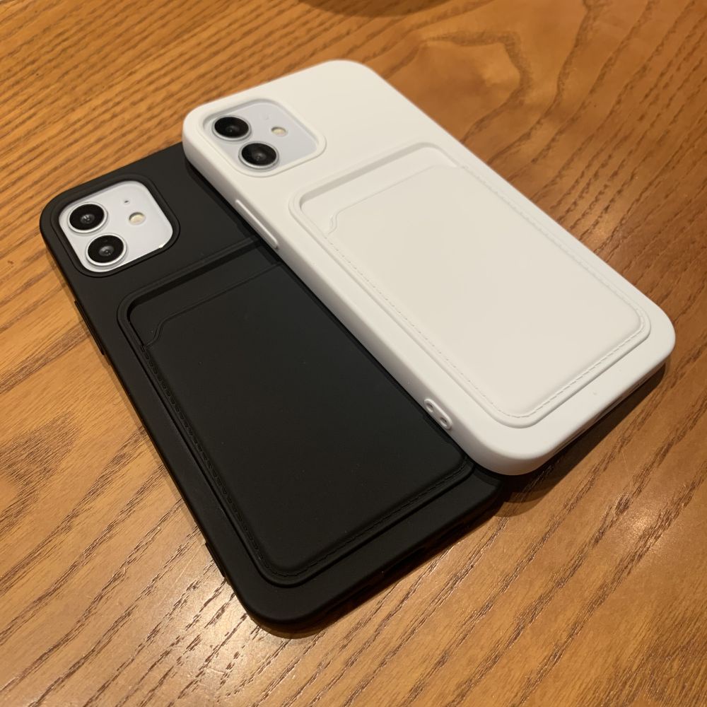 Ốp Điện Thoại Silicon Mềm Dạng Ví Đựng Thẻ Màu Trơn Sang Trọng Cho IPhone 14 13 11 12 Pro Max XS XR 7 8 14 Plus