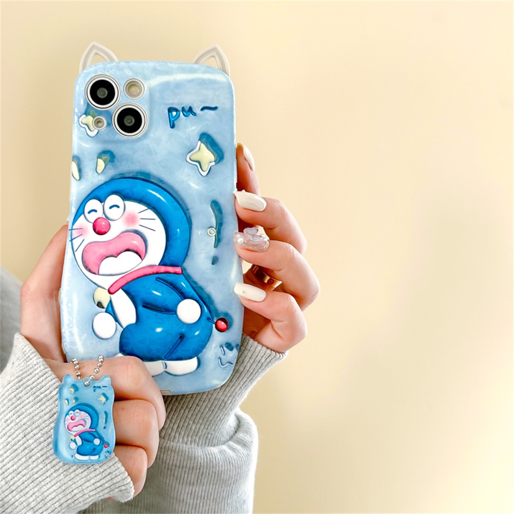 Ốp Điện Thoại TPU Mềm Hình Doraemon 3D Cho iPhone 14 13 12 11 Pro Max 12Pro 13Pro 14Pro 14Plus 14ProMax X XS Max XR 7 8 Plus