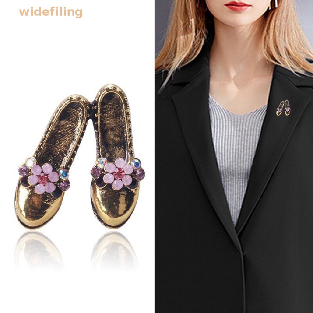 Trâm Cài Áo Hình Chiếc Giày / Nơ Đính Đá Hồng Kiểu Vintage Dễ Thương