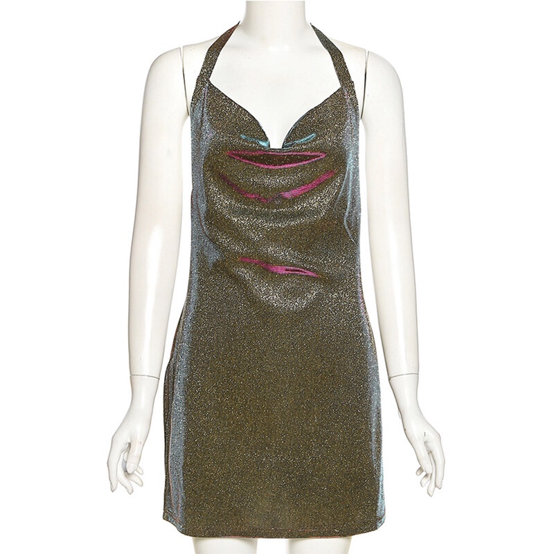 Weird Puss Đầm Ôm Dáng Hở Lưng Quyến Rũ Cá Tính Đơn Giản Dễ Phối Đồ Đường Phố Cho Nữ