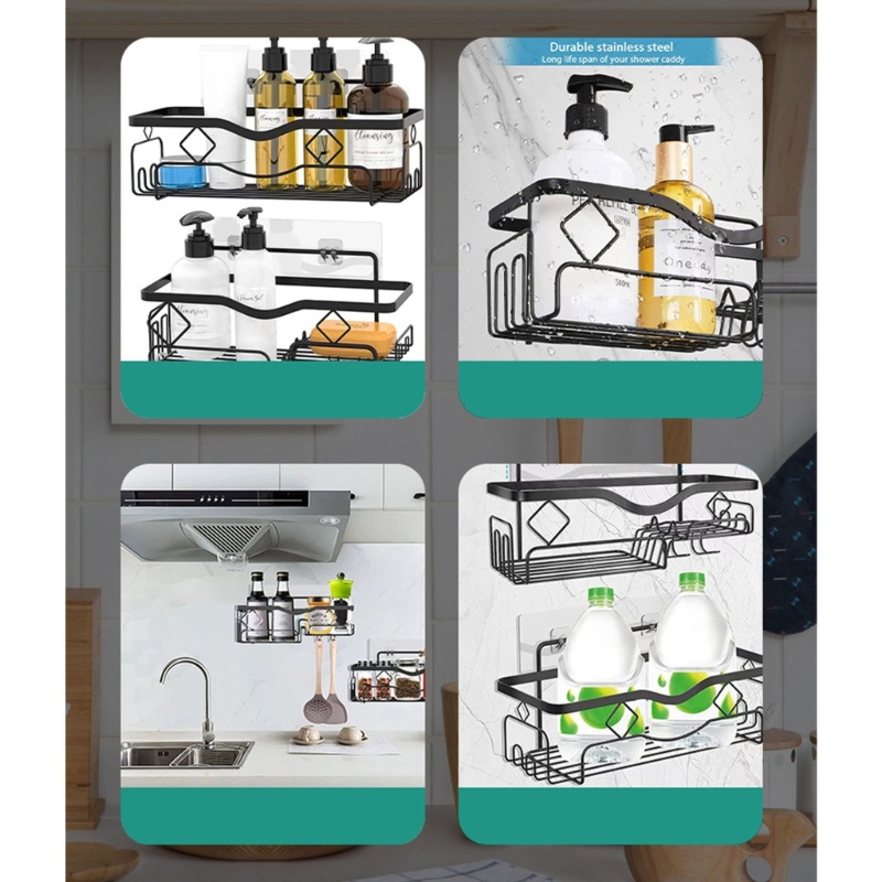 Giá Đỡ Đựng Dầu Gội / Mỹ Phẩm Đa Năng Gắn Tường Không Cần Đục Lỗ Cho Nhà Tắm