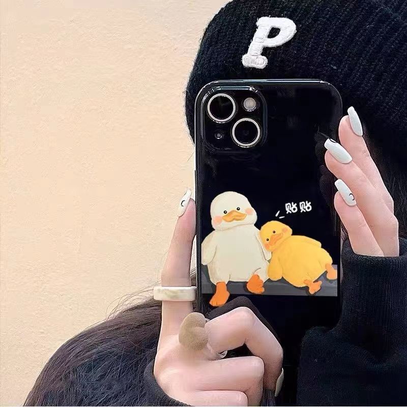 ✅Ốp Điện Thoại Mềm Chống Sốc Hình Vịt Dễ Thương Cho iPhone14Promax 14plus 13Pro 12 13Pro 12 FE8K