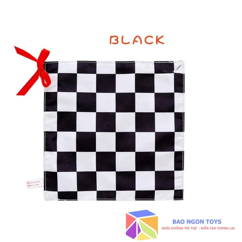 TRANH VẢI KIÊM QUÂY CŨI HỌA TIẾT TƯƠNG PHẢN GIÚP KÍCH THÍCH THỊ GIÁC CHO BÉ SƠ SINH ĐỒ CHƠI GIÁC QUAN BAO NGON TOYS DV82