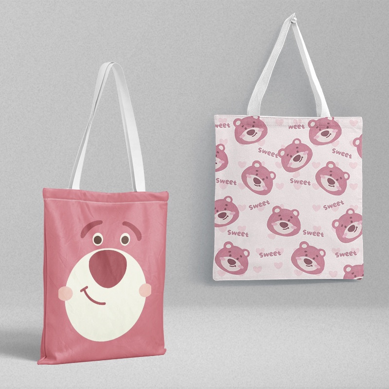 Sun baby Túi Đeo Vai Đa Năng In Họa Tiết Gấu Và Dâu Tây Dễ Thương Thời Trang 2023 Cho Bé