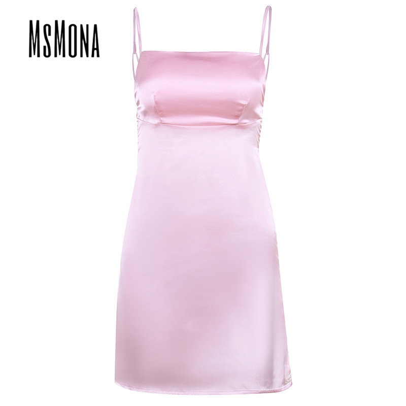 MsMona Đầm Hoa Lưng Cao Màu Trơn Thời Trang 2023 Gợi Cảm Cho Nữ