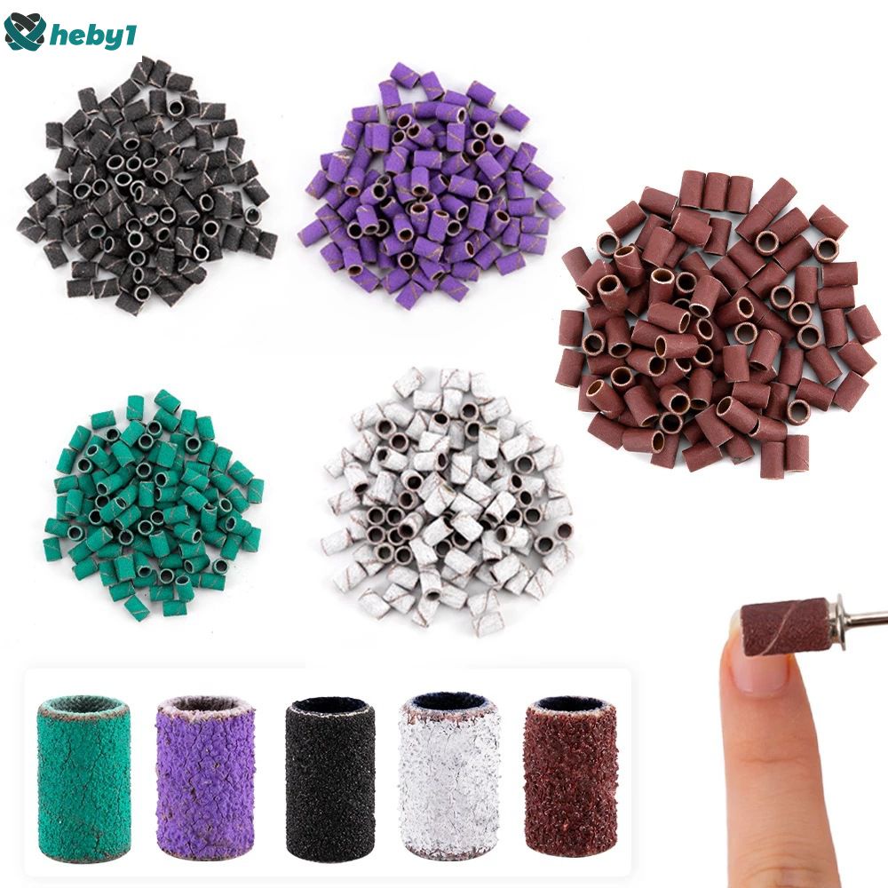 Đầu Chà Nhám Móng Tay Màu Sắc Vòng Cát Màu Tím Vòng Cát Móng Tay Máy Mài Đặc Biệt 100 Cái/hộp Heby1