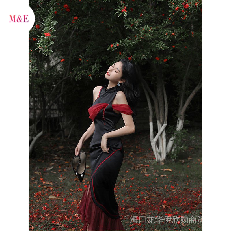 M & E Trang Phục Khiêu Vũ Sườn Xám Truyền Thống Thanh Lịch Cho Nữ Zhang Yang Improv