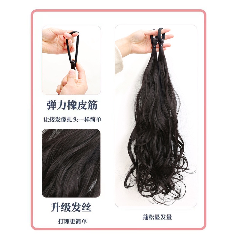 Tóc giả MISS FANCY kiểu đuôi ngựa xoă 2 bên 45cm tự nhiên dễ thương